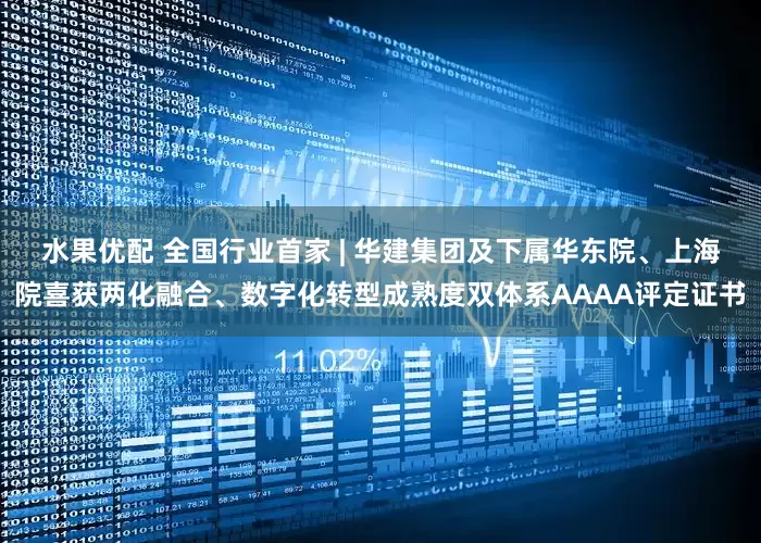 水果优配 全国行业首家 | 华建集团及下属华东院、上海院喜获两化融合、数字化转型成熟度双体系AAAA评定证书